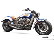 Indian Scout Modified Freedom Full Section of Fried Street 2 Out 1 Exhaust bobber Exhaust Cylinder with Outer Turn