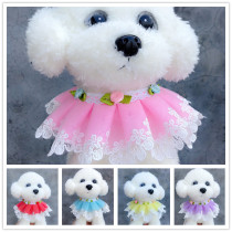 Little flower bib collar cat Teddy bib round neck scarf sweet lace bib pet dog saliva towel