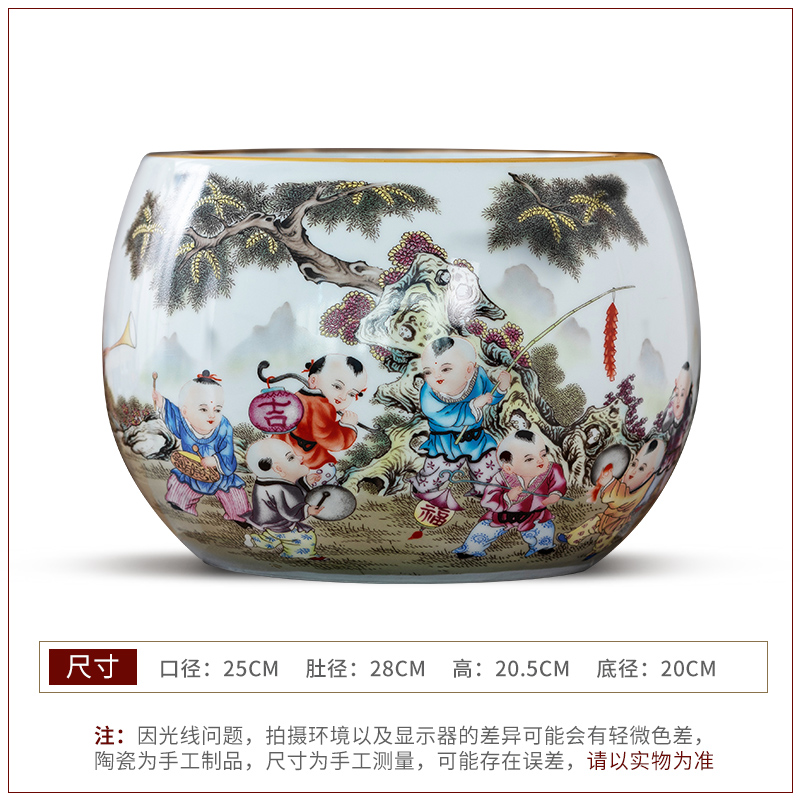 Creative ceramic goldfish desktop furnishing articles home sitting room circulation aquarium fish bowl lotus lotus cylinder