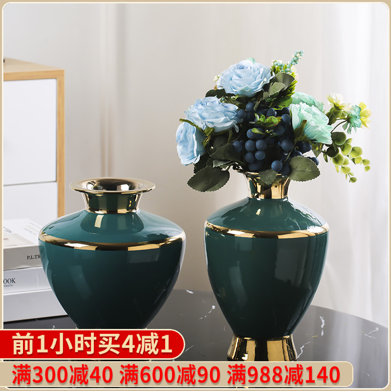 Jingdezhen modern new Chinese vase light key-2 luxury furnishing articles ceramic vase restoring ancient ways is the sitting room porch hotel soft decoration