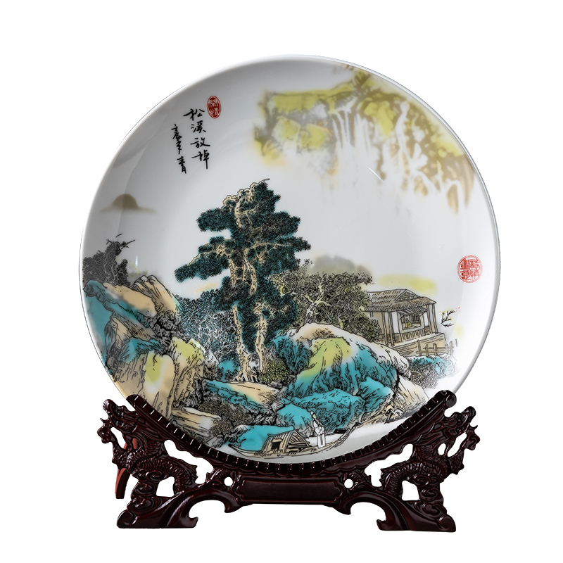 Hang dish of jingdezhen ceramics handicraft decoration plate porch ark, sit plate office furnishing articles that occupy the home decoration