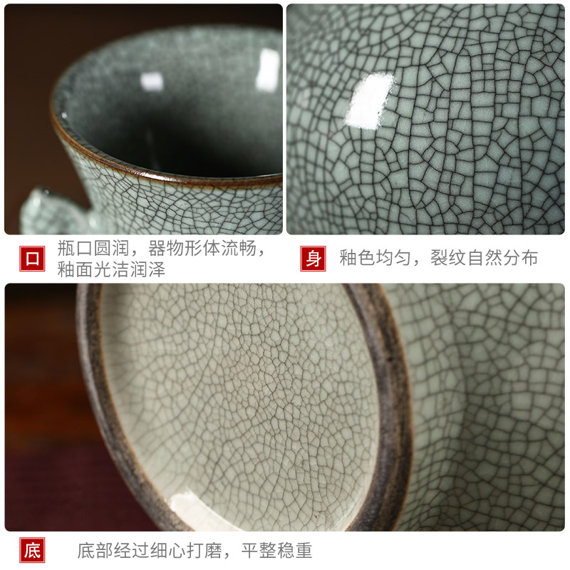 Crack in jingdezhen ceramics glaze antique vase pomegranate bottles of modern Chinese style living room decoration mesa ears furnishing articles