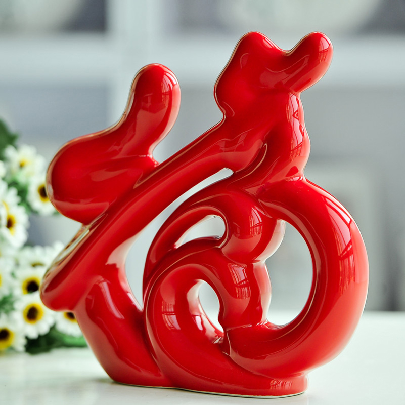 Jingdezhen ceramic furnishing articles red monkey handicraft contracted household act the role ofing is tasted
