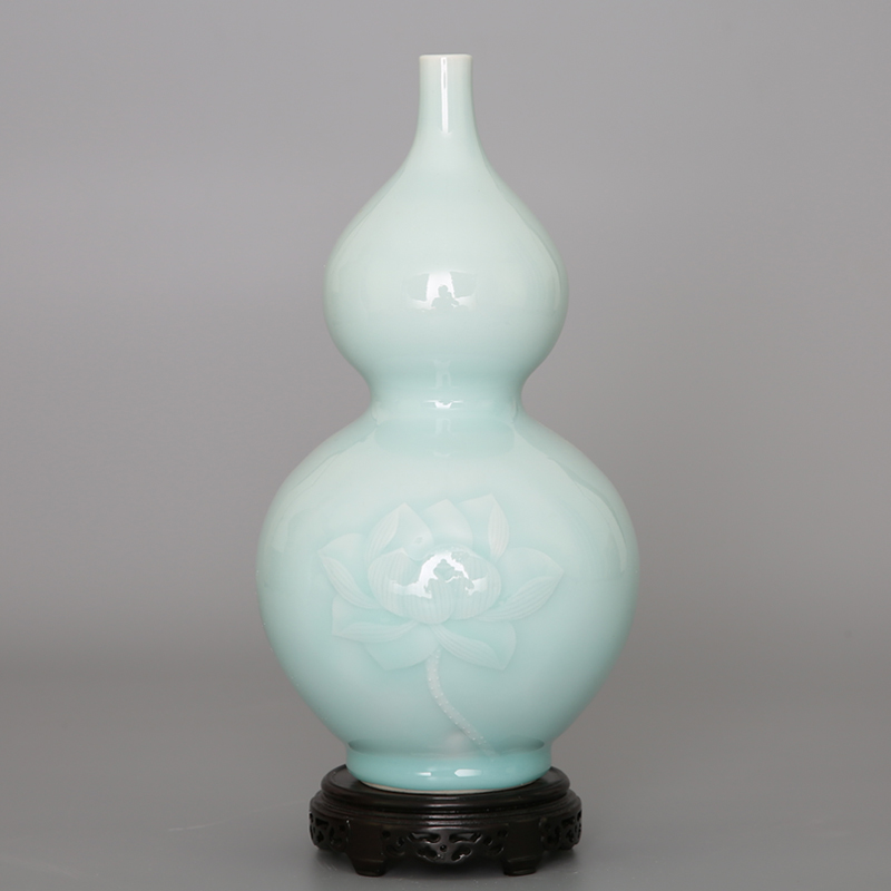Shadow blue glaze vase 043 jingdezhen ceramics craft lotus sitting room home decoration crafts porcelain furnishing articles