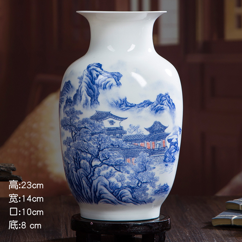 Jingdezhen ceramics glaze famille rose flower vase is placed on household decorates sitting room ark decoration arts and crafts