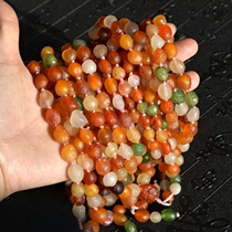 Xinjiang natural Gobi Agate color rock sugar agate raw stone necklace multi-Circle Bracelet sweater chain five or six circles 108