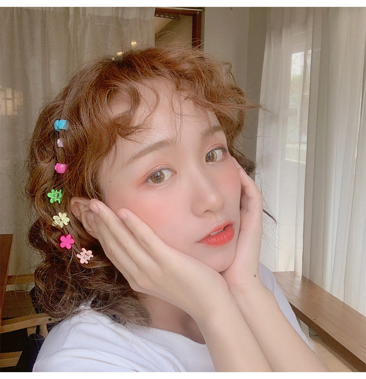 泫雅同款发夹 糖果色网红花朵小夹子头饰刘海夹 彩色星星抓夹发卡_双