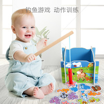 Childrens wooden early education puzzle fishing toys Magnetic intelligence development Hand-eye coordination 0-3 years old boy girl