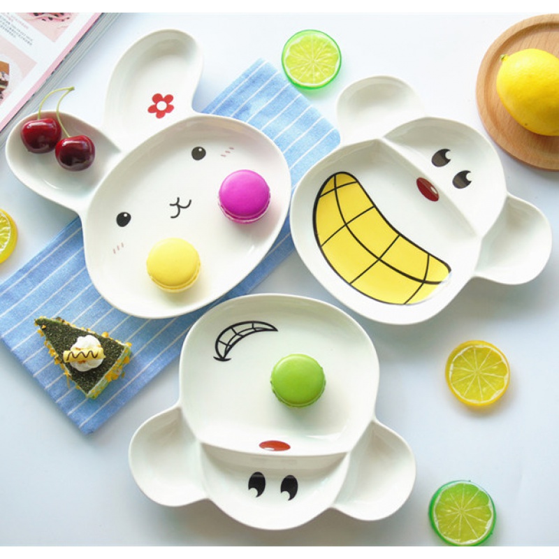 Creative cartoon express monkey jingdezhen ceramic plate plate of children 's breakfast snacks snacks fruit bowl