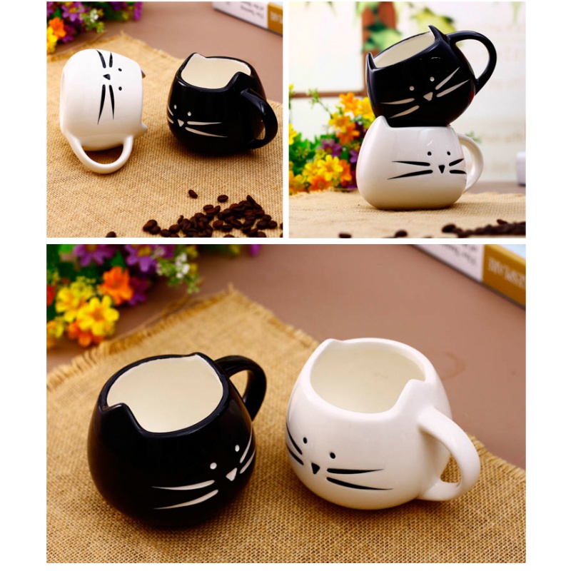 Jingdezhen ceramic, black and white cat express it in ceramic cup contracted couples mark cup for cup cat coffee cup