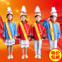 2016 new flag-raising hand costume Primary and secondary school students Young pioneers Pipe band honor guard drummer drum uniform
