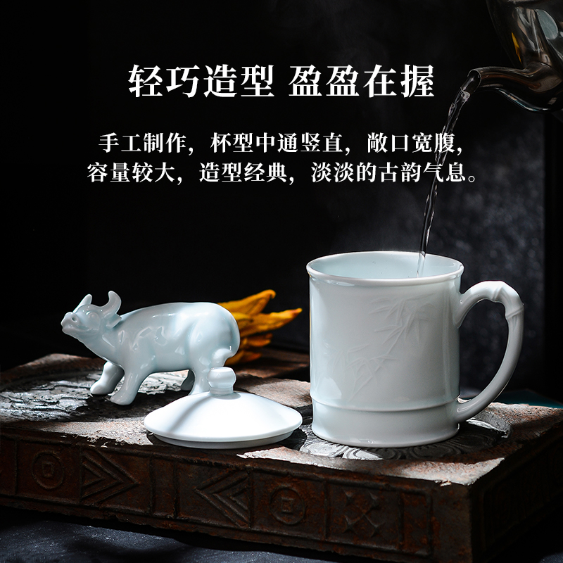 Jingdezhen flagship stores in office manual suit for tea cups water in a Chinese gift boxes with cover glass
