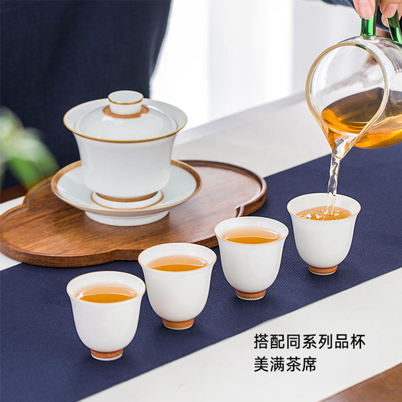 Jingdezhen official flagship store ceramic kung fu tea sets the see colour tureen 巩红 tea set of the sample tea cup
