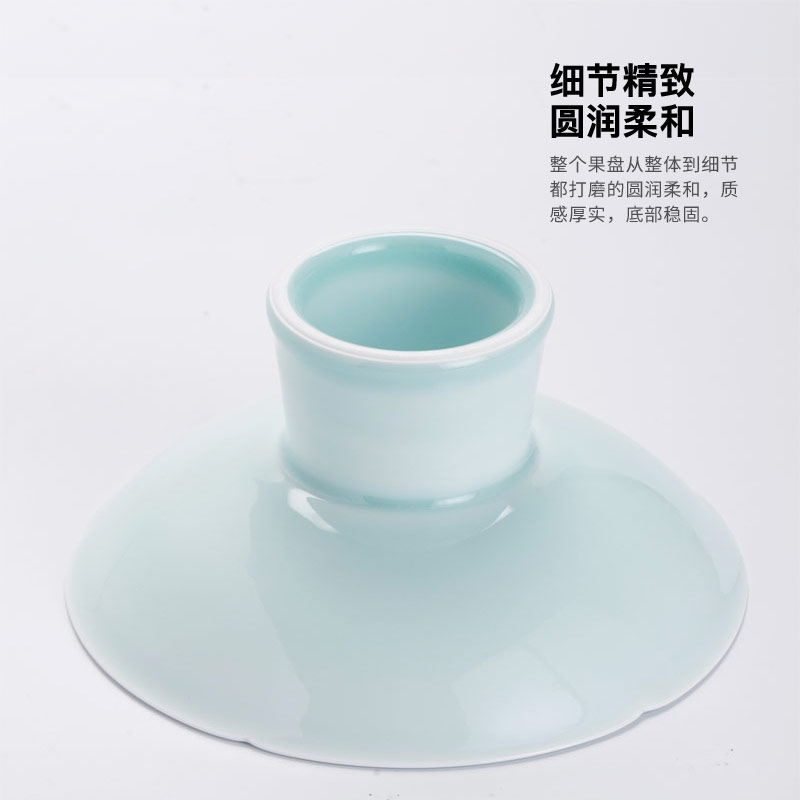 Jingdezhen ceramic Chinese official flagship store high tea dish of fruit cake dish green sweet Bai Pan furnishing articles we knew