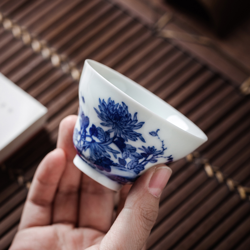 Jingdezhen flagship store all hand tea cups of flowers and birds painting cup maintain seiko gourd cup single sample tea cup