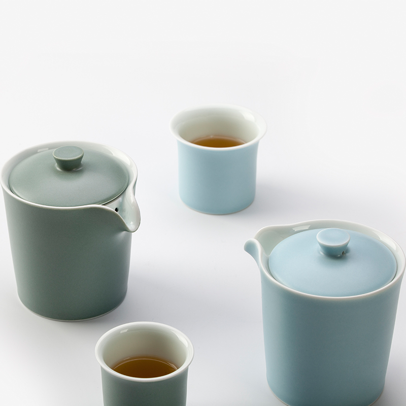 Jingdezhen flagship store travel ceramic tea set is suing the car crack cup small portable a pot of two cups