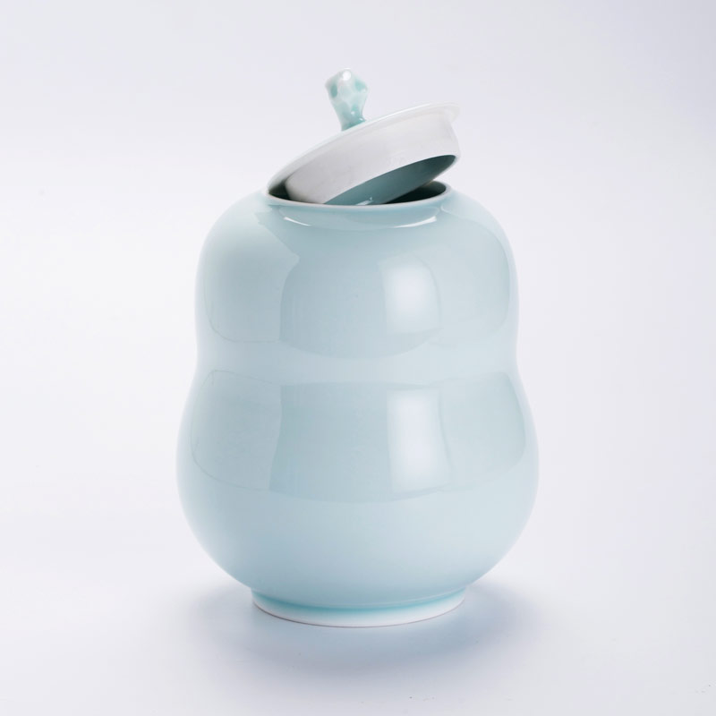 Jingdezhen official flagship store of shadow blue glaze manual creative caddy fixings household utensils accessories moisture storage