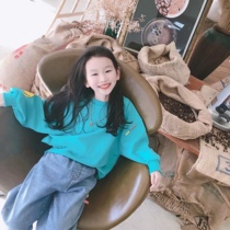Youmizuo Korean childrens clothing girls sweater 2021 spring and autumn new little girl loose T-shirt childrens western style top