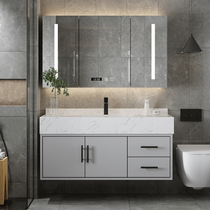Bathroom cabinet rock board cabinet combination modern toilet wash table marble hand wash basin bathroom set