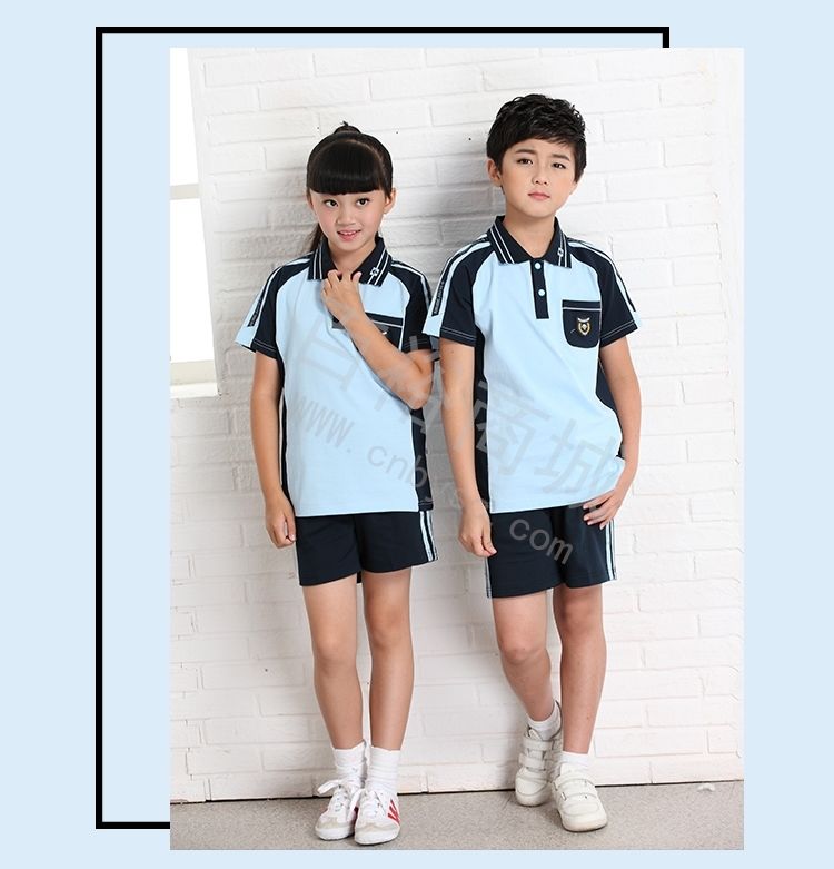 南宁市校服中学小学夏季短袖运动服套装新希望统一版蓝色运动套装