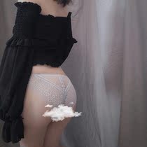 Take a shot and two smog blue female panties lovers little sister is pure and sexy perspective lace fabric