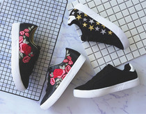 Brush Blasting Fashion Circle Large Feet Warm Big Code Lady Light Embroidered Casual Board Shoes Non-slip Breathable Student Strap