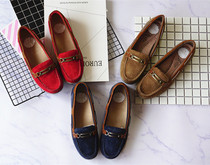 Retro Classic Sailing Shoes Big Foot Warm Big Code Lady Genuine Leather Casual Single Shoes Non-slip Comfortable Tie