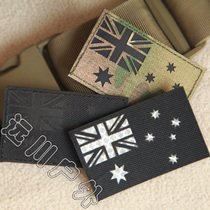 Australian flag armband chapter Laser hollow MC reflective velcro chapter Backpack sticker cap sticker tactical chapter
