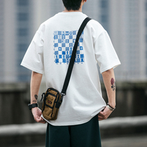 Summer New Text Printing Short Sleeve T-shirts Men Young Tide Lax and Half-sleeved Couple Hundred-in-Chip TEE