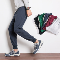 Autumn and winter velvet thickened sweatpants mens casual drawstring trousers Loose small pants closed Wei pants tide large size pants