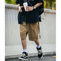 Japanese tide CityBoy style Shorts men summer thin hanging rope decoration casual shorts tide