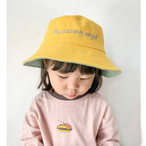 Double-sided children's fisherman hat girls summer baby hat Joker boys sunscreen hat Korean spring and autumn basin hat