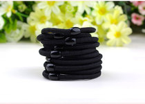 10 dress black leather fascia Korean version rubber band hair ring No seam cow leather rib hair rope head rope