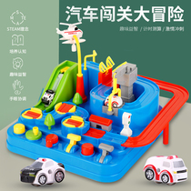Children's car breaks through the big adventure 3-4-6 year old Enlightenment puzzle boy manual taxi car toy