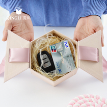 Mini hexagon gift box exquisite jewelry lipstick forever flower gift packaging simple INS style Birthday Box