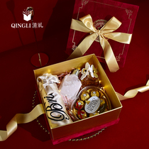 Velvet gift box wedding Chinese hand wine red gift box Chinese style candy gift large square empty box