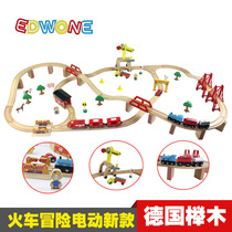 British EDWONE100P Electric Wooden Track Magnetic Train Suit Assembled Toy