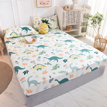 Full cotton bed Ogasawara single piece pure cotton cartoon child mattress protective sleeve anti-slip fixed bed cover three sets thin cushion bed cover