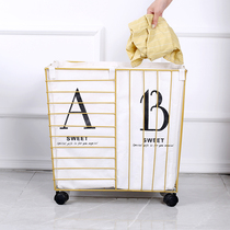 Dirty clothes basket can be classified laundry basket storage basket wrought iron ins Nordic clothing toy storage basket