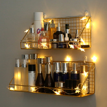 Wall shelf non-perforated wall wall hanging wrought iron bedroom bedside wall hanging basket kitchen bathroom wall storage rack