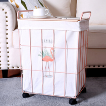 Dirty basket household dirty clothes storage basket wrought iron laundry basket with lid large toy bucket Nordic ins dirty clothes basket
