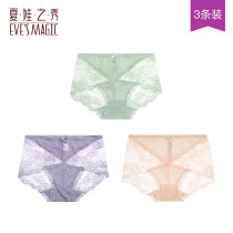 3-pack Eves show lace sexy panties Womens mid-waist abdomen comfortable womens translucent triangle womens underwear