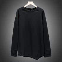 Mens West Lake Pavilion (JP) Autumn simple solid color comfortable round neck cotton long sleeve T-shirt JP587