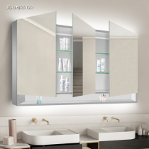 Space aluminum smart bathroom mirror cabinet with lamp bathroom mirror storage integrated Cabinet sink wall-mounted cabinet customization