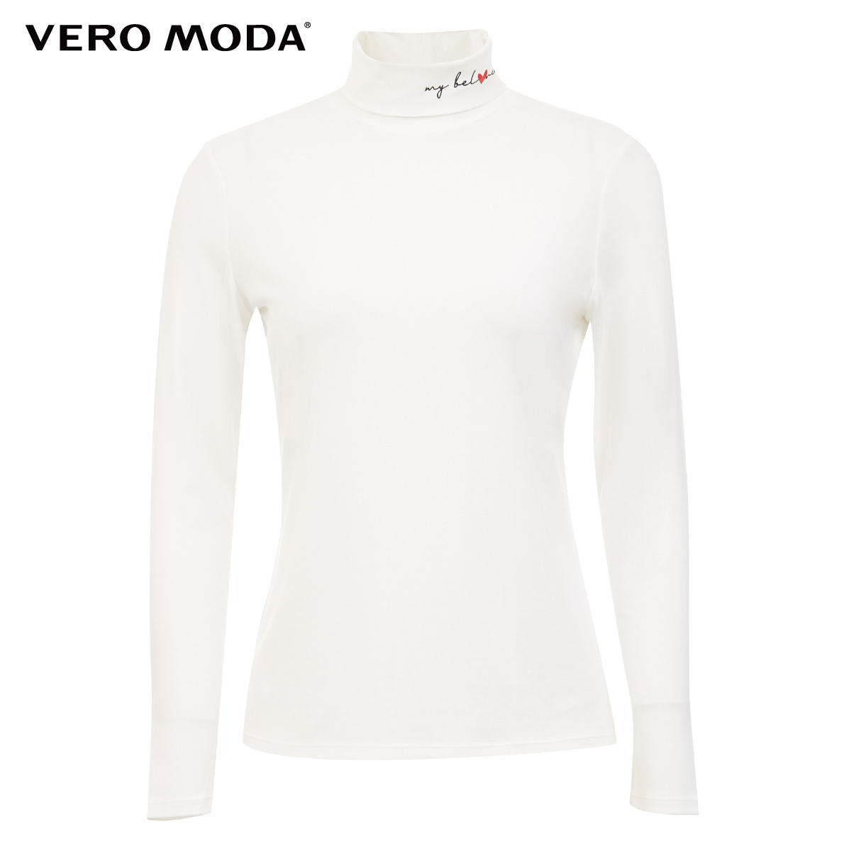 vero moda spring and autumn wear a fashionable tight top slim high collar foreign pink bottoming shirt long sleeve t-shirt women