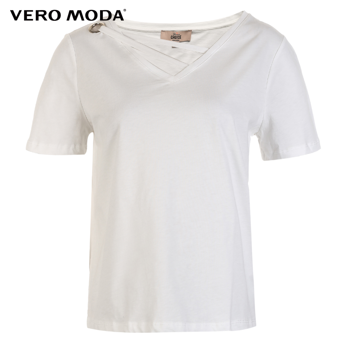 VeroModa2018 summer new V-neck ins tide shirt net red with short-sleeved T-shirt female | 318101523