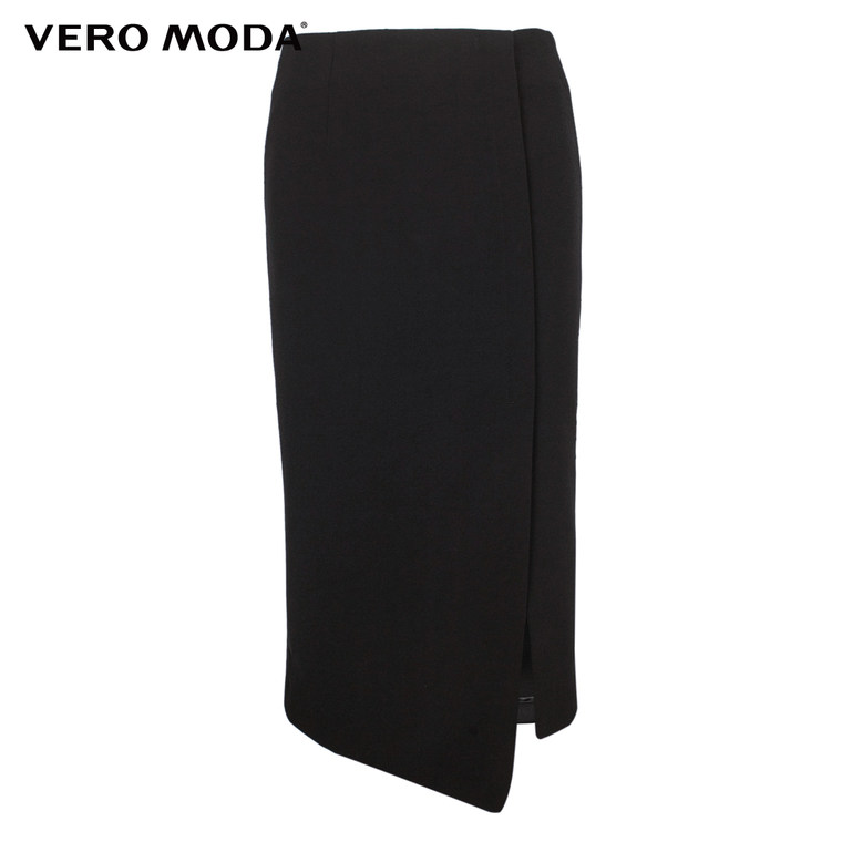 Vero Moda弹力侧开衩直筒半身裙|315316021