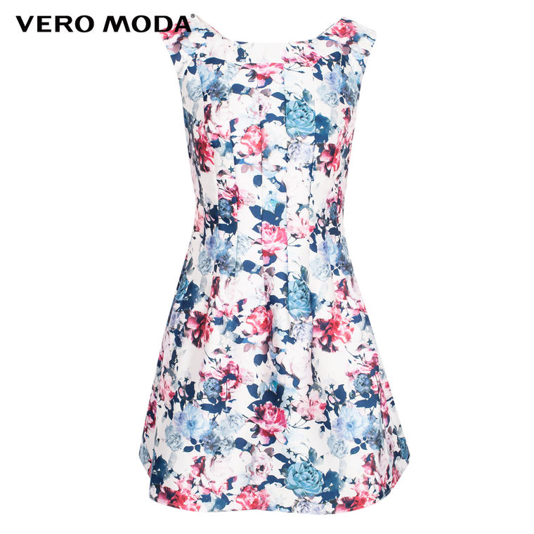 Vero Moda印花立体修身A字裙型连衣裙|31527A078