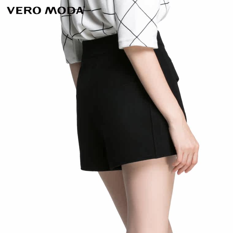 Vero Moda含羊毛加厚挺括面料简约腰头高腰超短休闲裤|315315015
