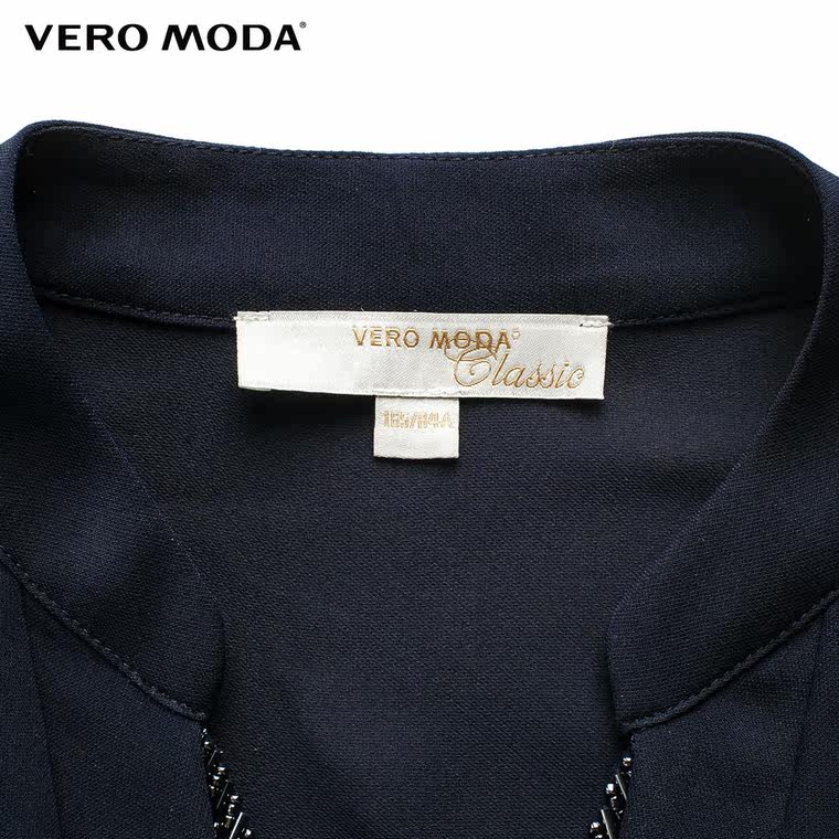 Vero Moda雪纺钉珠七分袖衬衫款连衣裙|31537C002